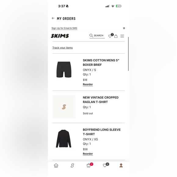 SKIMS New Vintage Cropped Raglan T-Shirt Washed Black Onyx XS - Picture 9 of 9